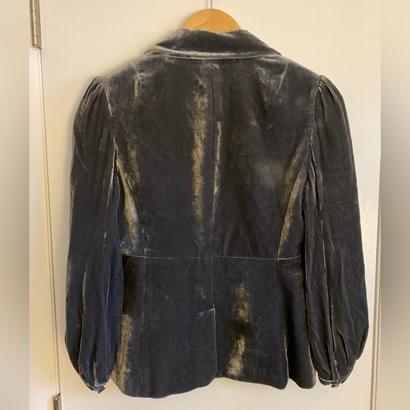 Slate Grey Velvet Laundry by Shelli Segal Blazer - Size 6 - Picture 3 of 6